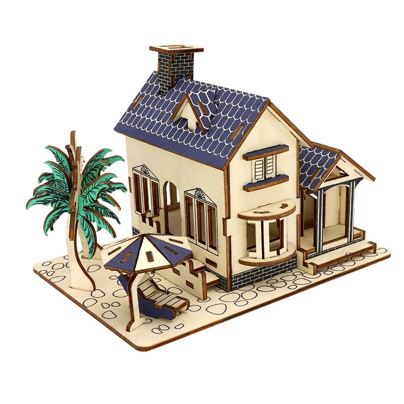 Three-Dimensional Puzzle 3D Wooden Assembled Model Ferris Wheel Children'S Girl Puzzle Handmade Diy Gift - Image 5